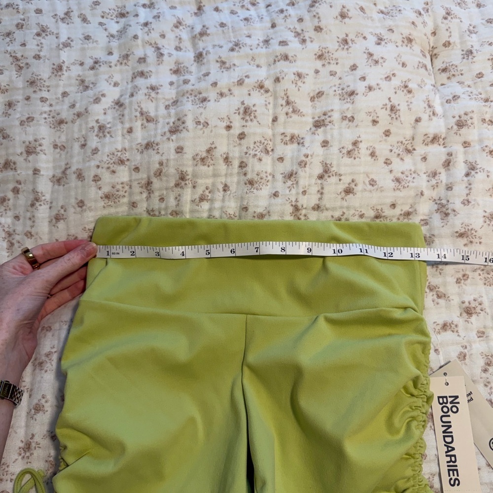 No Boundaries Green & Orange ruched Bike Short - Picture 9 of 11